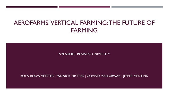 Aerofarms Vertical Farming: The Future of Farming at Nyenrode Business University