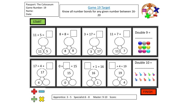 The Colosseum Games: Number Bonds, Counting Techniques, and Halving Practice
