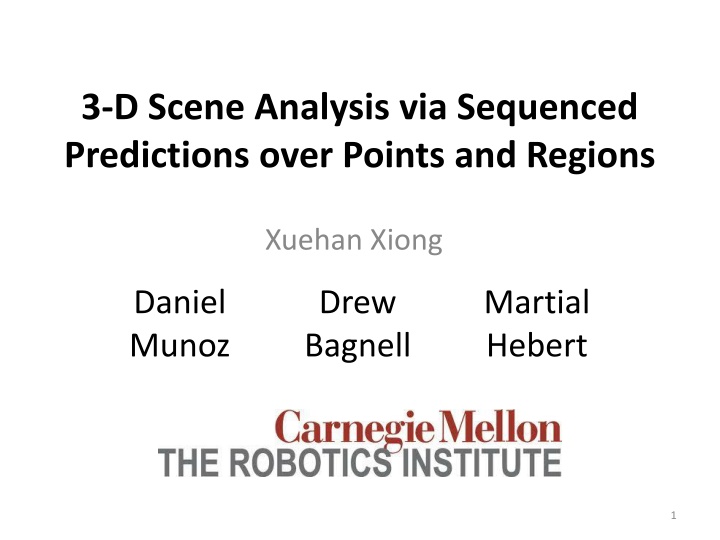 3-D Scene Analysis via Sequenced Predictions