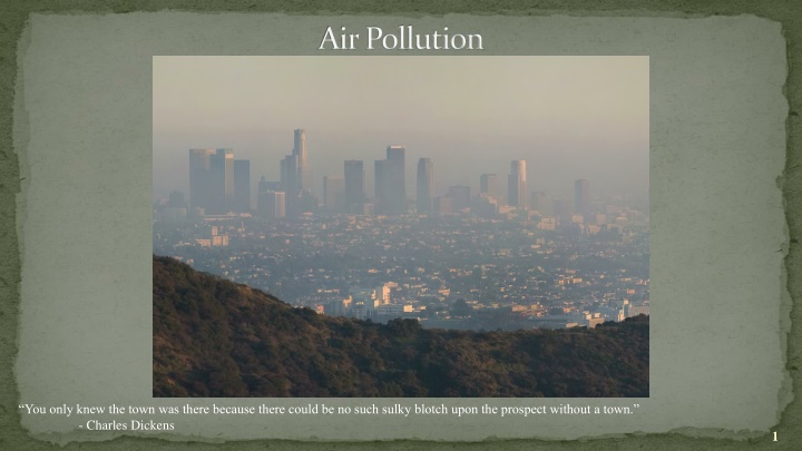 Air Pollution and Its Effects