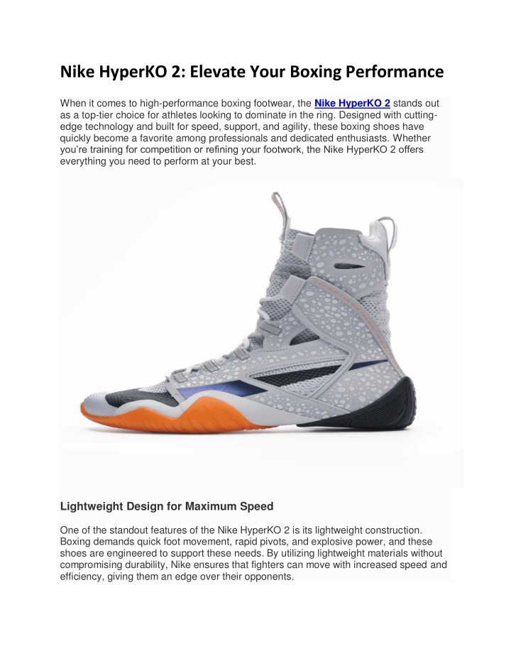 nike hyperko 2 elevate your boxing performance n.w