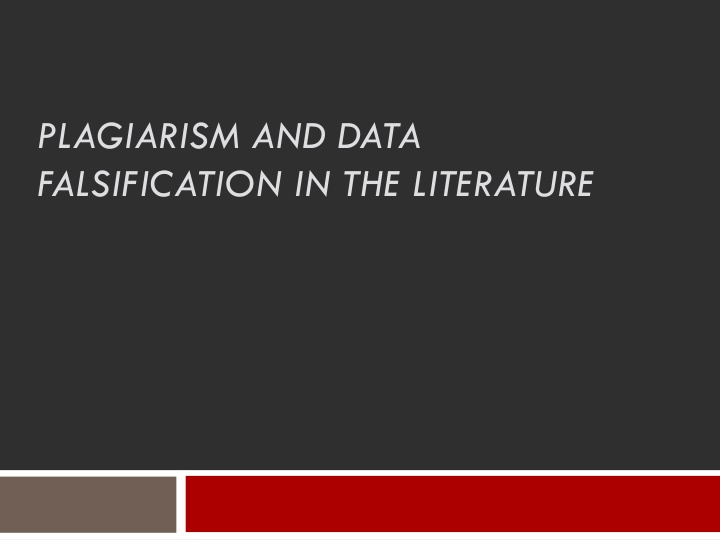 PLAGIARISM AND DATA