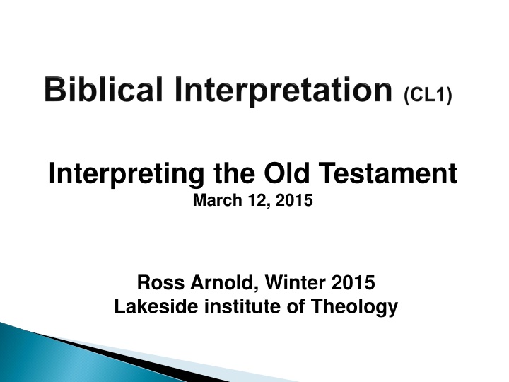 Interpreting the Old Testament Genres