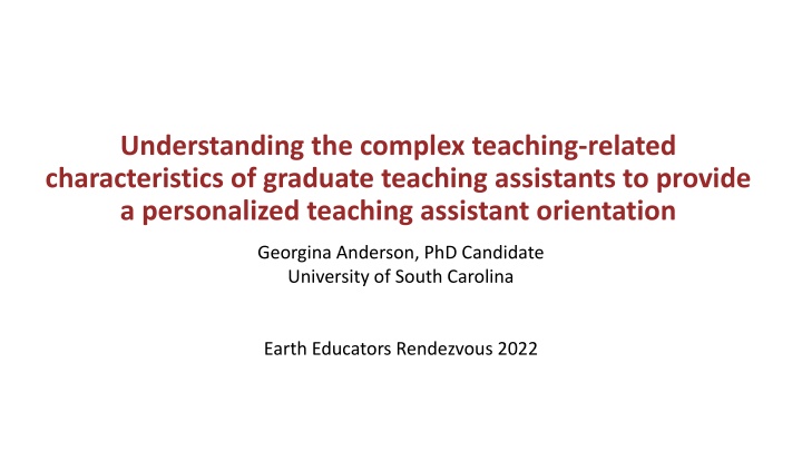 Graduate Teaching Assistants' Concerns and Characteristics