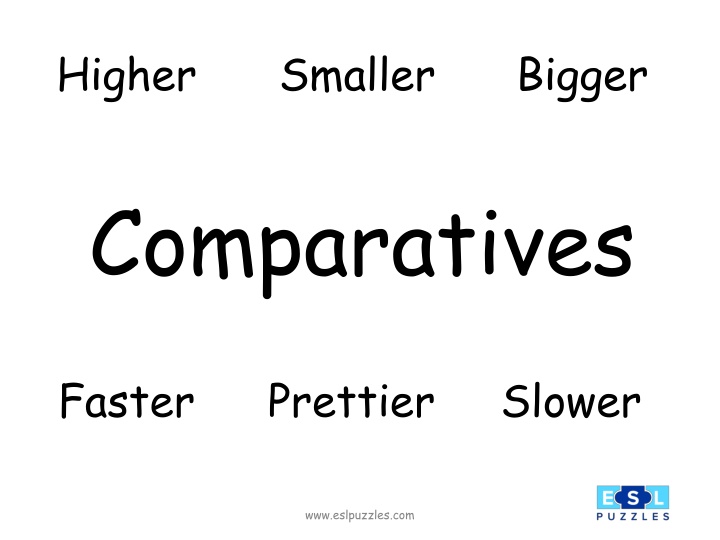 Comparatives: Higher, Smaller, Bigger, Faster, Slower