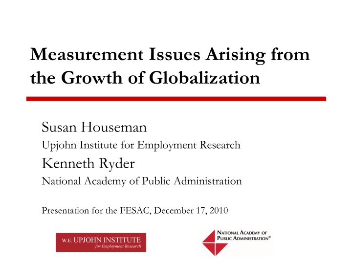 Measurement Issues in Globalization