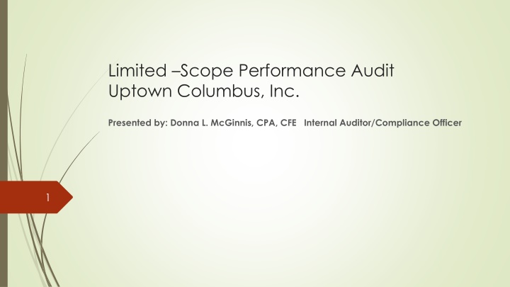 Limited Scope Performance Audit Uptown Columbus
