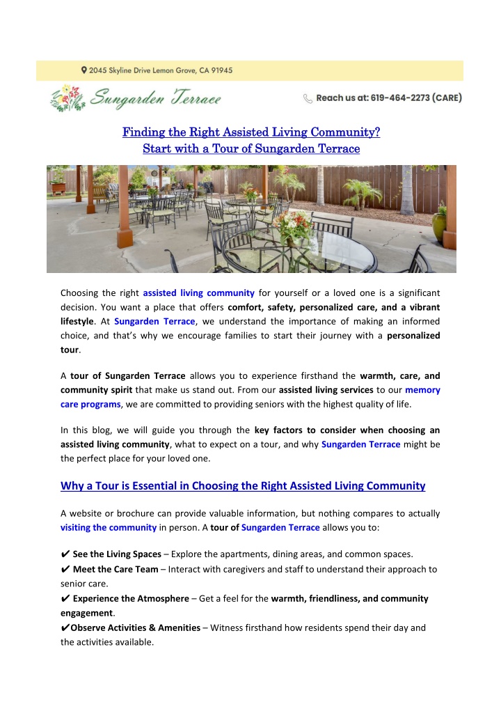 finding the right assisted living community n.w