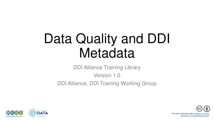 Data Quality and DDI Metadata Overview