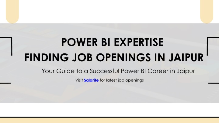 Power BI Expertise Finding Job Openings in Jaipur