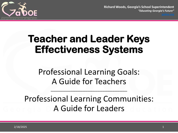 Teacher and Leader Keys Effectiveness Systems