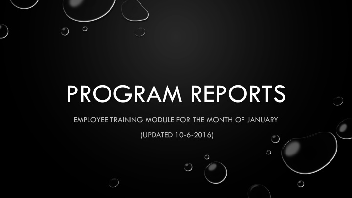 Employee Training Module for January Reports