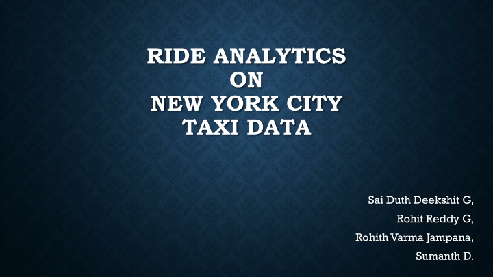 Ride Analytics on NYC Taxi Data