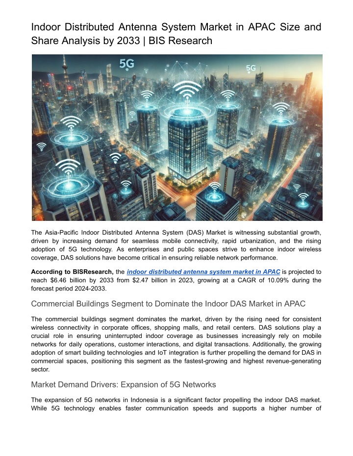 indoor distributed antenna system market in apac n.w