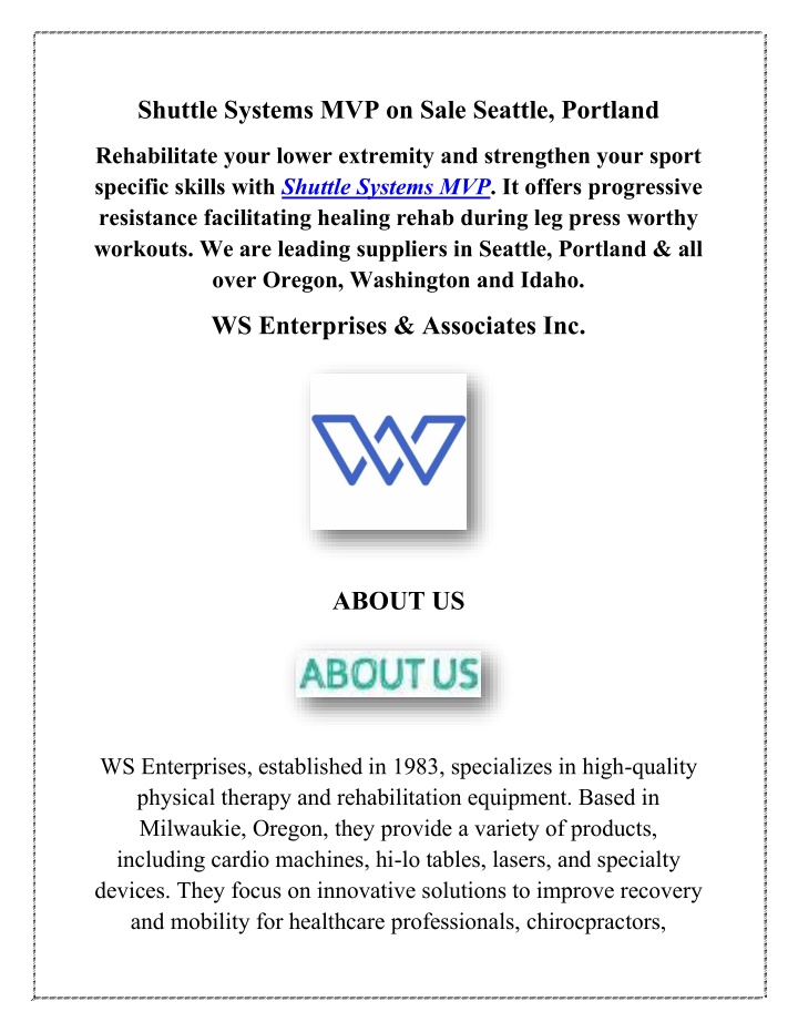 shuttle systems mvp on sale seattle portland n.w