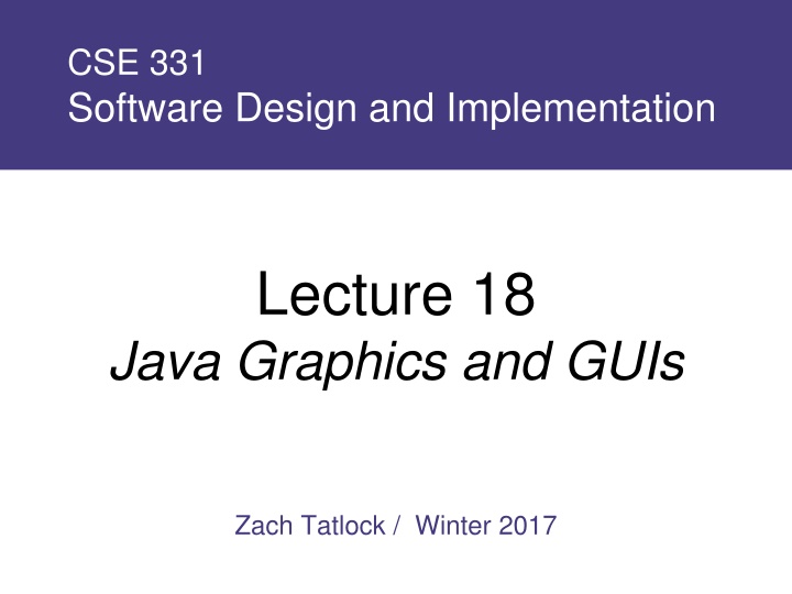 Java Graphics and GUIs Overview