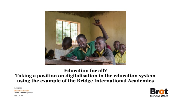 Digitalisation in Education: The Bridge International Academies Example