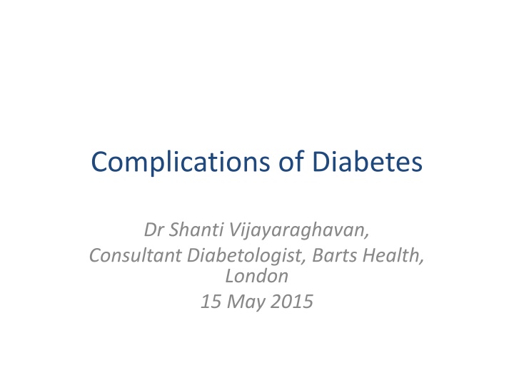 Complications of Diabetes