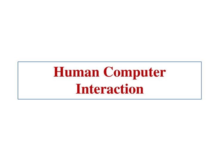 Human-Computer Interaction