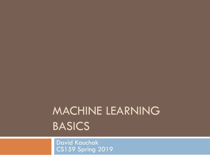 Machine Learning Basics with David Kauchak