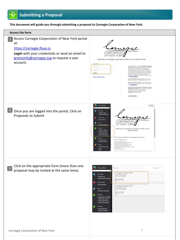 Guide to Proposal Submission to Carnegie Corporation