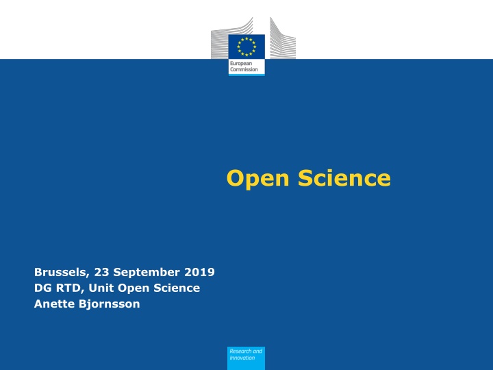 Holistic Policy Agenda for Open Science Initiatives in Europe