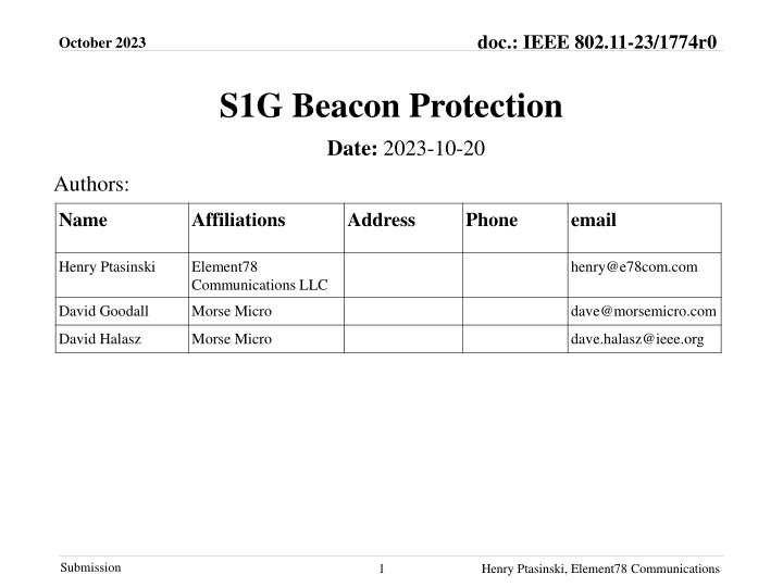 S1G Beacon Protection
