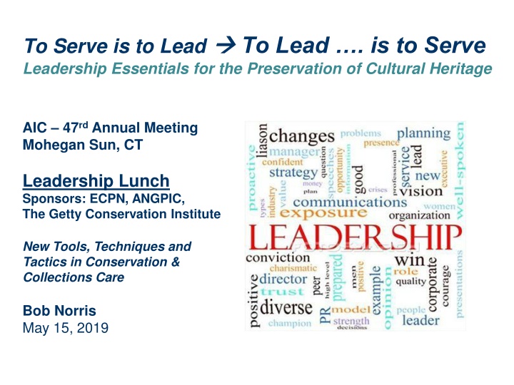Leadership Essentials for Cultural Heritage Preservation