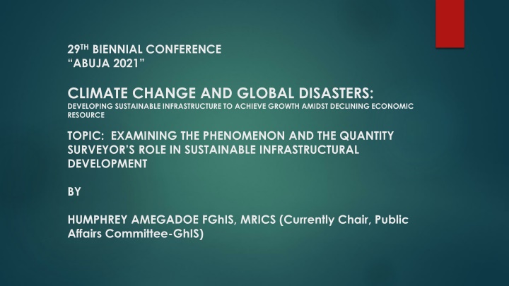 CLIMATE CHANGE AND GLOBAL DISASTERS