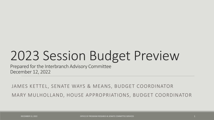 2023 Session Budget Preview