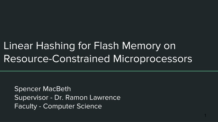 Linear Hashing for Flash Memory on  Resource-Constrained Microprocessors