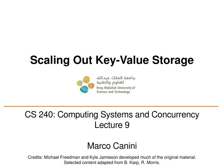 Scaling Out Key-Value Storage: Techniques and Challenges