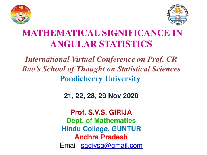 MATHEMATICAL SIGNIFICANCE IN  ANGULAR STATISTICS