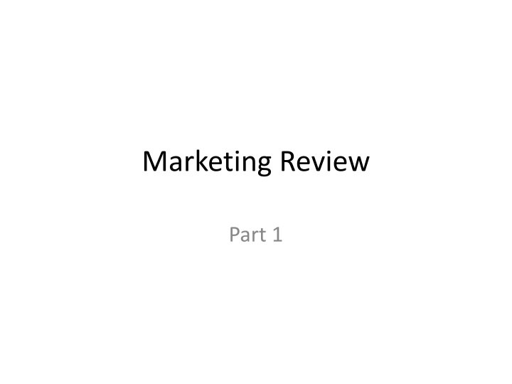 Marketing Review