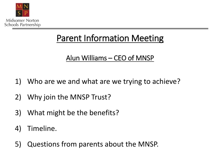 Parent Information Meeting