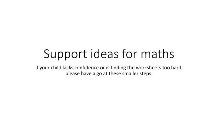 Support ideas for maths