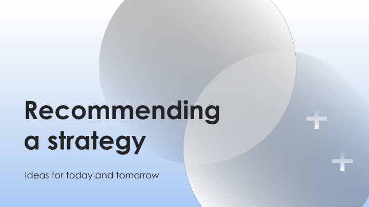 Recommending a strategy