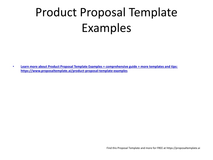 Product Proposal Template  Examples