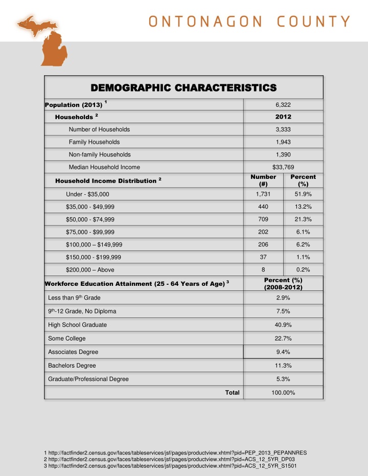 Demographic and Government Overview of Ontonagon