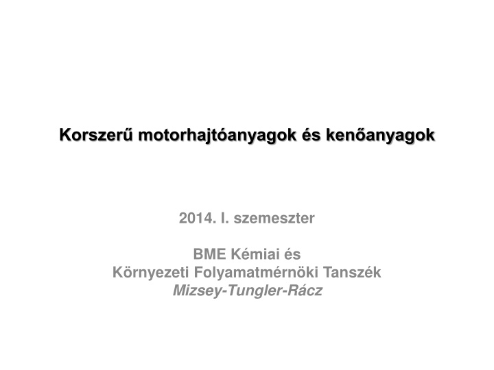 Modern Motor Fuels and Lubricants Overview