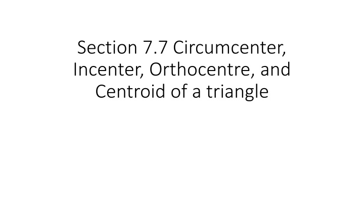Triangle Centers in Geometry