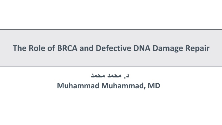 BRCA and DNA Repair in Cancer
