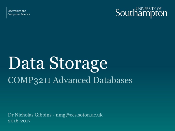 Advanced Databases and Storage Organization