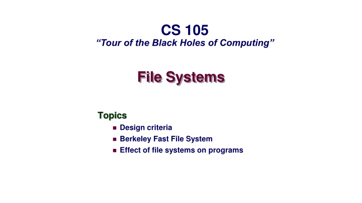 Disk Organization and Operations