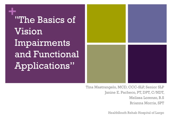 Basics of Vision Impairments & Functional Applications