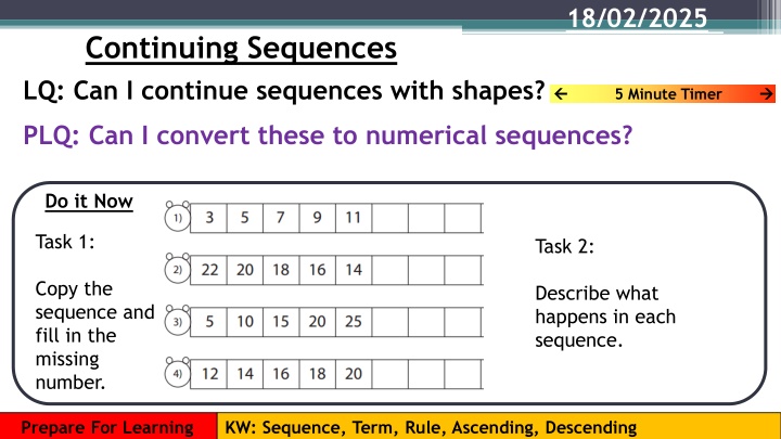 Continuing Sequences with Shapes