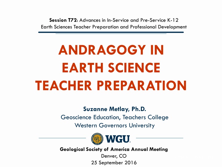 Earth Sciences Teacher Preparation and Professional Development