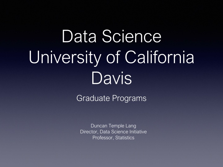 Data Science Initiative at UC Davis