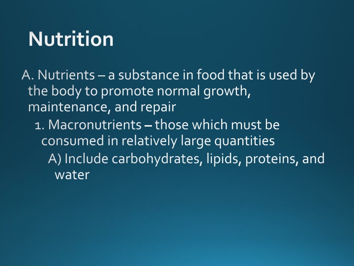 Nutrition