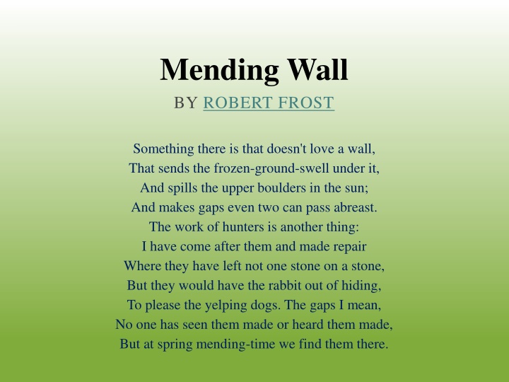 Mending Wall